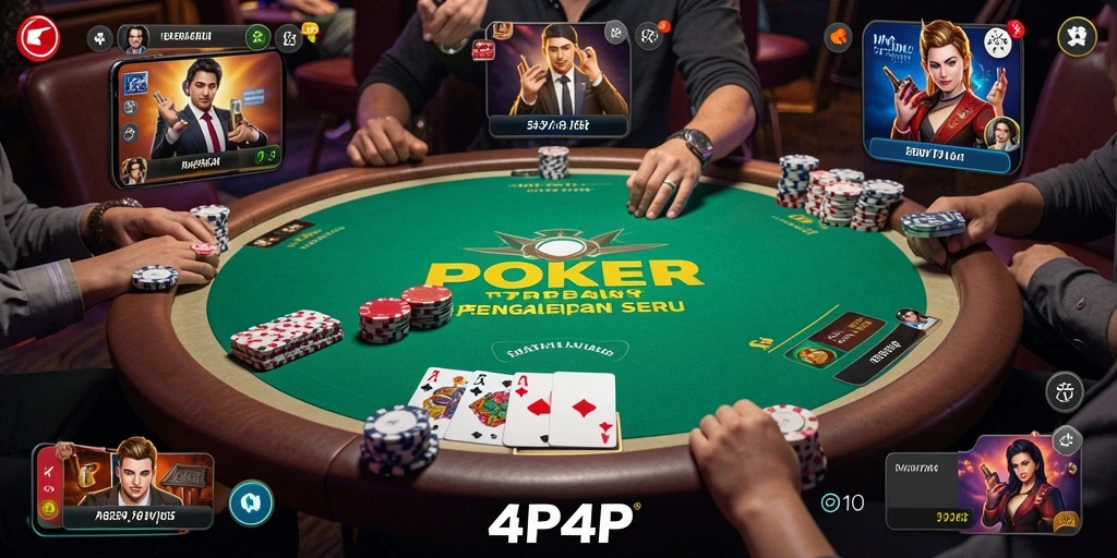 Screenshot utama 4P4P menampilkan aksi seru dalam permainan Poker.